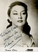 TV Film France Clery Signed 6x4 Black and white photo. Signed in navy marker pen in French. France