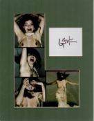 Music Bjork 13x10 overall mounted signature piece includes signed album page and risque montage