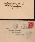 Aviation Albert Francis Hegenberger signed 5x3 card complete with original envelope. Albert