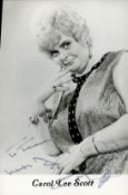 TV Film Carol Lee Scott signed 6x4 inch black and white photo. Carol Lee Scott was an English