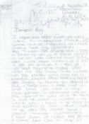 Historic Handwritten Letter to Reggie Kray From Jackie in London dated Saturday 30th 10pm. Letter