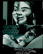 TV Film Yvonne Romain signed Devil Doll 10x8 black and white montage photo. Yvonne Adelaide Evie