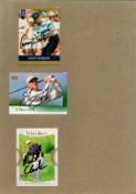 Sport Golf, collection of 3 signed trading cards including Lanny Wadkins, Steve Stricker and Michael