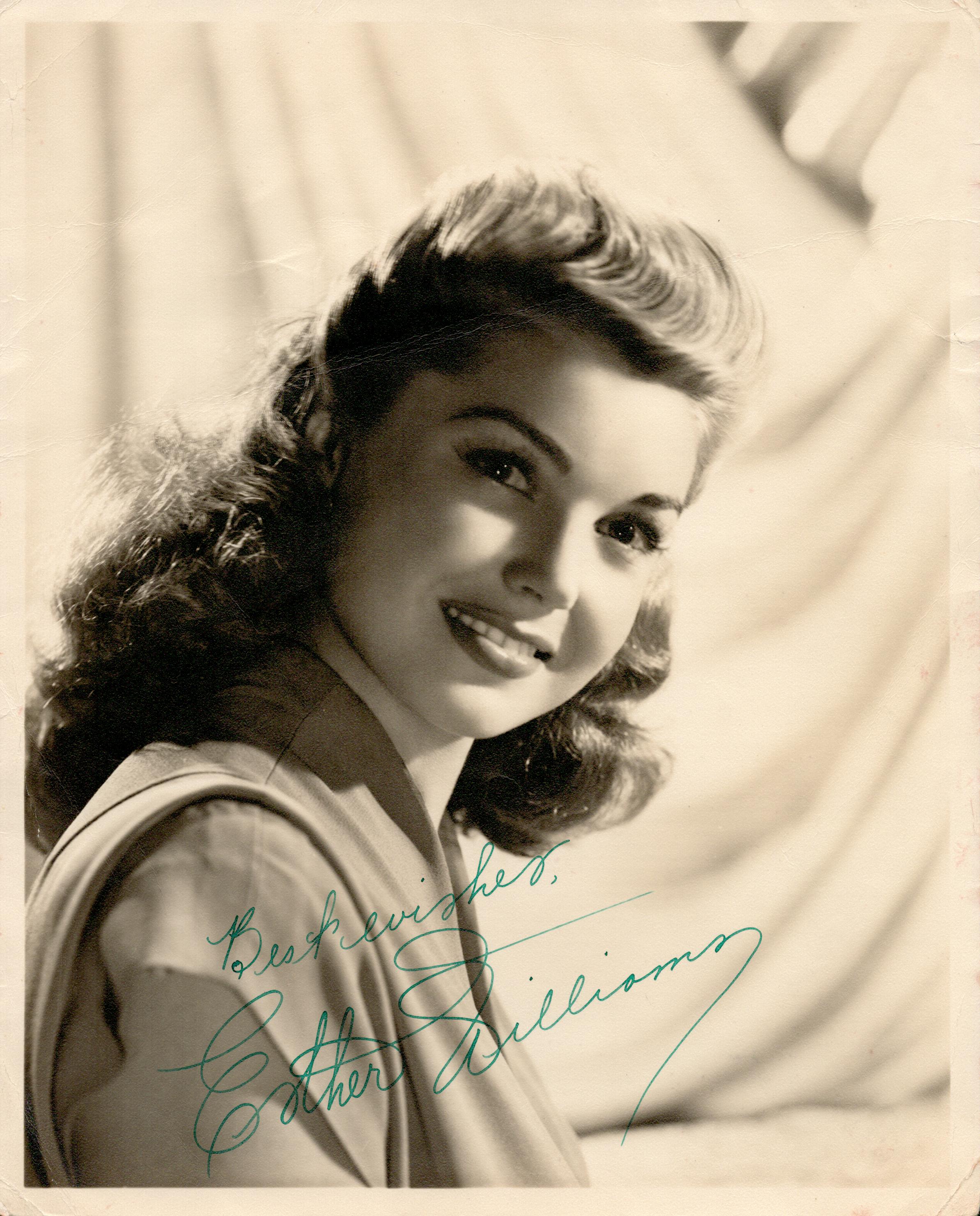 Sport Esther Williams signed 10x8 black and white vintage photo. Esther Jane Williams (August 8,