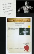 Music Jean Francois Monnard signed 6x4 black and white photo and 5x5 signed album page inscribed.