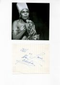 TV Film Miriam Makeba signature piece below black and white photo. Good condition. All autographs