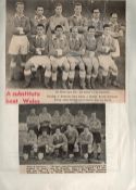 Sport 1950's Wales Signed Newspaper Clippings attached to A4 Contents Sheet of paper. Signed by