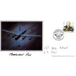 WW2 Flt Lt Bob Holland Signed Moonlight Run FDC. Image Shows Mick Martins Lancaster Bomber. Arthur