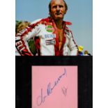 Mike Hailwood 12x8 overall mounted signature piece includes signed album page and fantastic colour