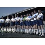 Autographed TOTTENHAM 12 x 8 photo - Col, depicting players posing for photographers shoulder to