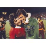 Autographed RAY CLEMENCE 12 x 8 photo - Col, depicting Clemence and his Liverpool team mate Kevin