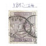 GB QV 2/6d lilac stamp on cut album page. Used. SG178. Cat value £160. Est.