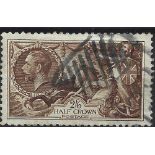 GB seahorse 2/6d brown GV stamp on stockcard. Est.