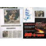 American Film maker JJ Abrams Signed Signature card with newspaper clippings, attached to A4 Sheet