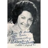 Christine Campbell signed 6x4 black and white photo, with a personal dedication. Christine Old
