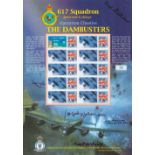 618 squadron multi signed Operation Chastise The Dambusters stamp sheet limited edition number 389