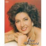 Jane McDonald signed 10x8 colour photo. McDonald (born 4 April 1963) is an English singer,