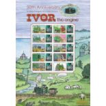 Artist, Peter Firmin signed Ivor The Engine stamp sheet to celebrate its 50th Anniversary. This