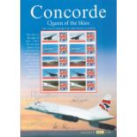 Concorde multi signed Queen Of The Skies stamp sheet number 319 of 1000 5th Anniversary of the final