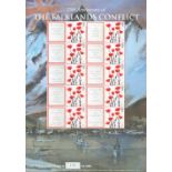 Falklands Conflict multi signed 25th Anniversary stamp sheet limited edition number368 of 1000.