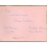 Autograph book. Includes signatures of Cardew Robinson, Hugh Weldon, Jill Francis, Ben Warris,