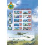 RAF multi signed 90th Anniversary stamp sheet limited edition number 287 of 1918. Signed by