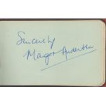 Autograph book. Contains signatures of Margot Anderson and Vic Oliver. Good condition. All