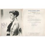 Judy Garland signed 10x8 vintage black and white photo with accompanying Harold Davison Ltd TLS