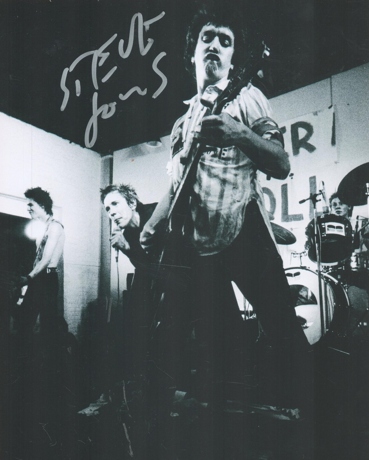 Steve Jones signed Sex Pistols 10x8 black and white photo. Stephen Philip Jones (born 3 September