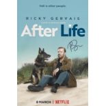 Ricky Gervais signed 12x8 After Life colour photo. Good condition Est.