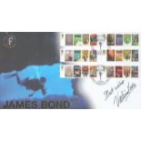 Valerie Leon signed Ian Fleming Centenary James Bond 007 commemorative FDC double PM Royal Mail