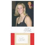 Royal Collection Zara Phillips signed 6x4 album page and Captain Mark Phillips signed The Wedding H.