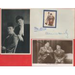 Laurel and Hardy signed 6x4 album page comes with two 6x4 vintage black and white photos. Good