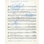 Abba multisigned I Have a Dream music sheet signed by all four members of the legendary group. Dated