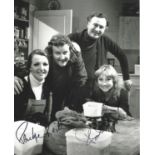 Penelope Keith and Felicity Kendal signed The Good Life 10x8 black and white photo. Good condition