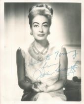 Joan Crawford signed 10x8 vintage black and white photo of the Hollywood film legend. Good condition