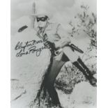 Clayton Moore signed Lone Ranger 10x8 black and white photo. Clayton Moore (born Jack Carlton Moore,