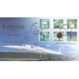 Concorde multiple signed Internet stamps 2007 Iconic Designs FDC. Signed by Captains Barbara Harmer,