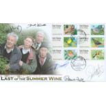 Last of the Summer Wine multiple signed Internetstamps 2010 official Birds FDC. Signed by Russ