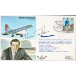 Concorde test pilot Brian Trubshaw signed on his own Test Pilot cover. Flown by Concorde. Good