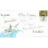 Famous authors multiple signed 2002 Just So Stories single stamp FDC. Signed by Stan Barstow, Alan