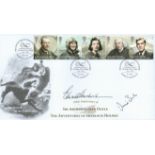 Sherlock Holmes actors Edward Hardwick and David Burke signed Internetstamps Hound of the