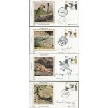 Charles Darwin FDC signed collection of Benham 1982 small silk FDC. Set of 4 cover with a single
