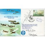 WW2 40th Anniv of V-E Day 8th May 1985 FDC Signed by 3 American Fighter Aces including Colonel