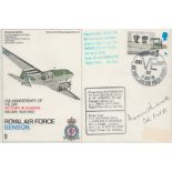 WW2 SOE hero Maurice Buckmaster signed 1970 Raf Benson 25th Ann VE day flown RAF cover. Good