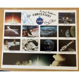 Space Apollo 11 crew Neil Armstrong, Michael Collins and Buzz Aldrin multi signed 15th Anniversary