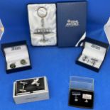 Fantastic Collection of 4 sets of Lancaster/RAF Cufflinks and a RAF Lancaster Key Ring. All Brand