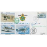 WW2 Sir Michael Beetham GCB CBE DFC AFC Signed 75th Anniv of the Royal Air Force Flown FDC. Flown in