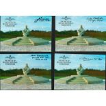 RAF Collection of 4 Personally Signed Battle of Britain Memorial Folkestone Colour Postcards. Signed