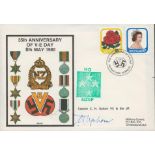 WW2 Double Victoria Cross winner Capt. Charles Upham VC* signed 35th Ann VE Day cover 1980. Good